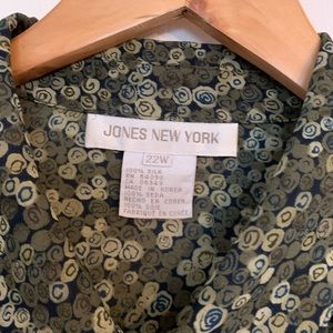 Green Jones New York Silk  Blouse